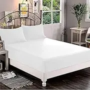 Premium Hotel Quality 1-Piece Fitted Sheet, Luxury & Softest 1500 Premier Hotel Quality Bedding Fitted Sheet Deep Pocket up to 16inch, Wrinkle and Fade Resistant, Queen, White