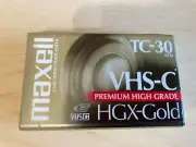 MAXELL CAMCORDER VIDEO CASSETTE 1 VHS-C Tape TC-30 HGX-Gold NEW SEALED