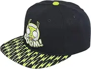 [Concept One] Invader Zim Baseball Cap, Gir Doom Adult Snapback Hat with Flat Brim, Black, One Size, Black, One Size