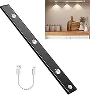 LED Under Cabinet Wireless Lights, Under Counter Closet Lights with Motion Sensor, USB Rechargeable Cat's Eye Hill Corrugated Light for Indoor Kitchen Closet Stairway,