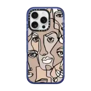iPhone 16 Pro Impact Case MagSafe Compatible FACE MOSAIC SKETCH 4 DARK SKIN IPHONE, ABSTRACT MINIMAL PEOPLE MEN ILLUSTRATION COOL DAD By Ebi Emporium