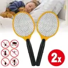 2PCS Electric Bug Zapper Tennis Racket Mosquito Fly Swatter Insects Handheld
