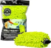 MIC493 Chenille Premium Scratch-Free Microfiber Wash Mitt, Lime Green, 9.6" X 2.