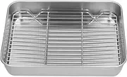 Nonstick Roasting Pan, Small Roasting Pan with Flat Rack, Professional Roast Pan with Non-Stick Rack (26.5cm)