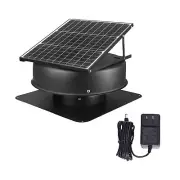 Solar Attic Fan, 35 W 14", 1200 CFM Large Air Flow Solar Roof Vent Fan, Low N...