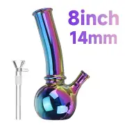 8'' Hookah Glass Water Pipe Bong Smoking Tobacco Pipe Beaker Filter Shisha Bowl+