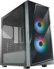 Cooler Master CMP 320 2X Fans ARGB Tempered Glass Mini Tower ATX Case with Mesh Geode Front Panel, Black