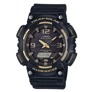 【CASIO】頂級戶外太陽能電力運動雙顯錶-黑X金(AQ-S810W-1A3)正版宏崑公司貨