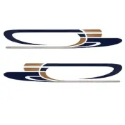Rinker Boat Decal 4075-003/218465 | 53 1/2 x 8 1/4 Inch Navy Blue/Metallic Gold