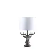 HomeRoots Standard Light Bulb Bedside Table Lamp 18"X11" 1-Light Polyresin Gray