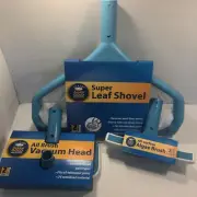 Pool Maintenance Kit Algae Brush Leaf Shovel Rake Scoop Vacuum Head 3 Piece Set