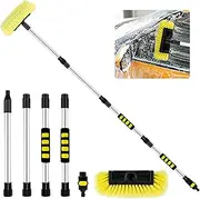 63'' Car Wash Brush with 10'' Soft Bristle, Long Handle Car Cleaning Brush with On/Off Switch, Perfect for Cleaning House Siding, Car, Truck, SUV, RV, Boat