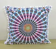 16x16" Indian Mandala Sofa Pillow Cover Hippie Room Decorative Cushion Covers