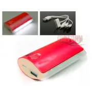5200MAH EXTERNAL BATTERY CHARGER MICRO USB RED IPHONE 5 4S IPOD TOUCH IPAD MINI