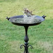 MNRYLKB Dia 18" W*28" H Large Metal Bird Bath with Stand, Bird Baths for Outdoors, Metal Bird Baths/Feeder,for Garden Yard Decor