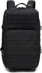 Lizbin Military Tactical Backpack, Military Backpack 45L Tactical Rucksack, Travel Backpack, Large Capacity Survival Backpack Assault Pack for Outdoor Sports Hiking Camping Mountaineering (Black)
