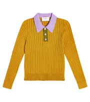 [Paade Mode] Paade Mode Ribbed-knit wool-blend polo shirt Y 8 yellow