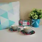Maxwell & Williams Teas & C's Silk Road Demi Cups & Saucers 85ml Set of 2 Aqua