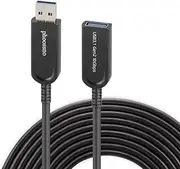 phoossno USB 3.1 Extension Cable Active Optical USB 10Gbps 33ft 10m Compatible with Microsoft Azure Logitech Camera Xbox Touch Screen Kinect Keyboard Mouse Intel RealSense