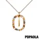 PDPAOLA I AM系列 圓圈字母鍍18K金彩鑽項鍊-I