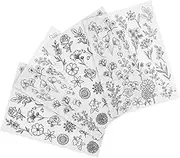 DOITOOL 4 Sheets Water Soluble Embroidery Stabilizer Sheets Stick and Stitch Paper for Detailed Work Durable Foundation for Precise Stitching Enhances Creativity with Flower Patterns