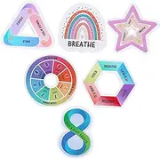 FOYTOKI 6pcs Colored Adhesive Stickers for Anxiety Relief Textured Calm Sensory Stickers for Phone Cases Laptops Notebooks Decompression Tool for Stress Management