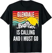 [X.Style] Glendale is Calling and I Must Go, Wavy Sunset ds671 T-Shirt (L) Black