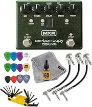 MXR M292 Carbon Copy Deluxe Analog Delay Guitar Effects Pedal with Tonebird Bundle Featuring Tool, Patch Cables, Picks, and Polish