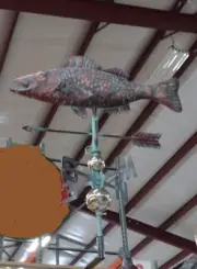 Handcrafted 3 Dimensional FISH Weathervane Coppertone Patina Finish