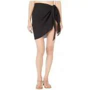 Dotti Short Sarong Pareo Swim Cover Up One Size Black Tie New