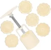 Amosfun 1 Set Reusable Moon Cake Mold Kit Hand Press Baking Tool for Mid Autumn Festival Easy Release Kitchen Cookie Mold for DIY Desserts and Pastries