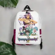 Rosario + Vampire Custom Backpack | Moka Akashiya Anime Book Bag | White & Black