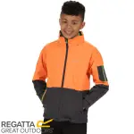 【REGATTA 英國 兒童 海卓特Ⅱ超反光防水二件式外套《柿子橘/灰》】RKP174/防水/透氣/防風/悠遊山水