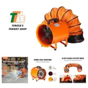Portable Utility Blower Fan, 12 Inch 585W 3198 CFM Heavy Duty Cylinder Axial ...