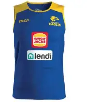 West Coast Eagles AFL Royal Training Singlet S-5XL BNWT