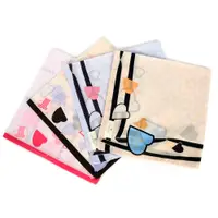 在飛比找蝦皮商城優惠-LANVIN浪凡日本製愛心印花純棉手帕領巾(任選)98907