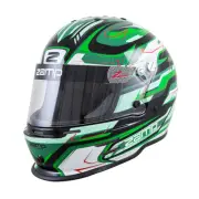 Zamp H753C4956, RZ-42Y Youth Helmet, 56cm, Black/Green/Lt Green, Snell CMR2016