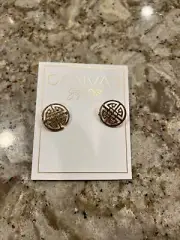 New Canvas Style Jenson Greek Keys Statement Earrings In Worn Gold