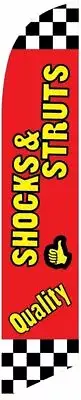 Quality Shocks and Struts (checkered) Feather Banner Swooper Flag -No Wind...