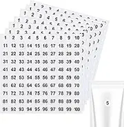 Numbered Stickers,7X Consecutive Number Labels - 1 Inch Tear Resistant Round Adhesive Decal 1 to 100 for Locker Storage Indoor Outdoor