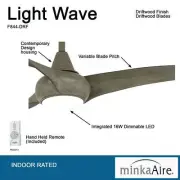 Minka Aire F844-DRF Light Wave 52" LED Indoor Driftwood Ceiling Fan with Remote