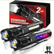 High Power LED Flashlight Tactical Torch Very Strong Rechargeable Camping Hiking