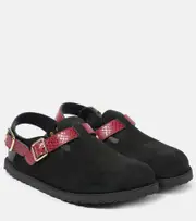 Birkenstock 1774 Tokio snake-effect suede clogs