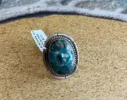 Sonoran Rose Turquoise Ring, Dave Skeets, Navajo, Size 6