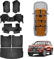 X-CAR 3-Pcs Boot Liner and 3D Floor Mats for Ford Everest Next-GEN 2022-2025 All Weather Heavy Duty Cargo Trunk Carpet Liner Set Accessories