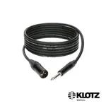 KLOTZ M1 XLR公-6.3MM公 專業麥克風線-黑色 NEUTRIK 3M