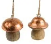Sass & Belle Scandinavian Christmas Toad stool wooden Decoration (set of 2) - new for 2016 (Copper Finish)