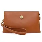 Brown Wristlet Clutch Purses for Women, Leather RFID Wristlet Wallets for Wom...