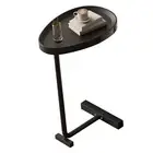C Shaped Side Table Small Egg Oval Shaped Sofa End Coffee Table That Slide Un
