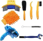 Bike Cleaning Tools Set (8 Pcs), Bicycle Clean Brush Kit Suitable for Mountain, Road, City, Hybrid, BMX Bike and Folding Bike Chain/Crank/Sprcket/Tire Corner Rust Blot Dirt Clean | Durable/Practical